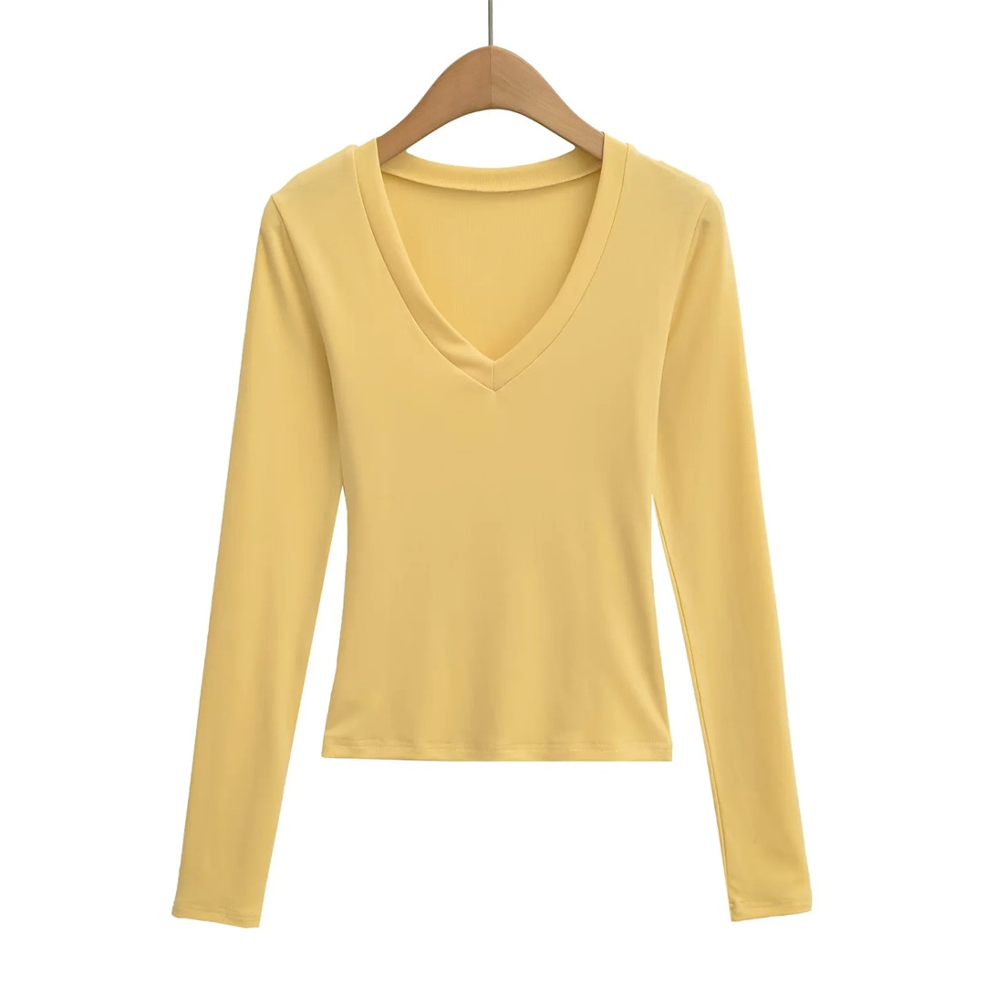Plain Slim Fit Low Cut Wrist-Length Body Suit