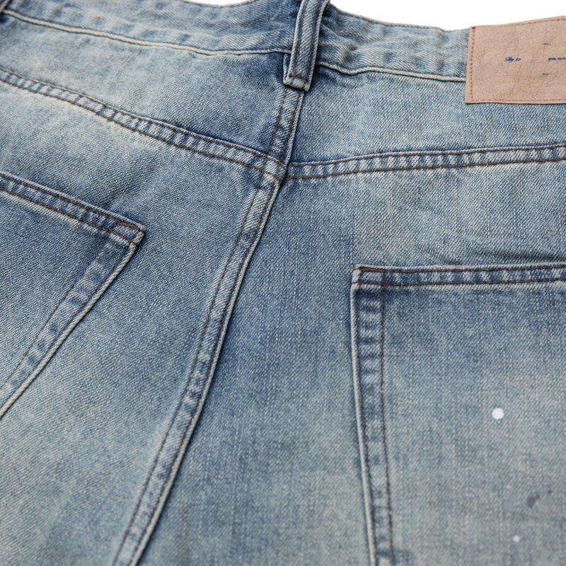 Splatter Paint Graffiti Loose Casual Washed Distressed Jeans