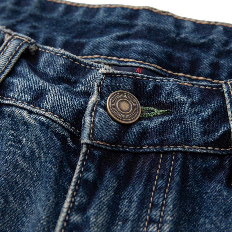 Cat-Scratch Structured Cut Casual Versatile Washed Denim Pants Men
