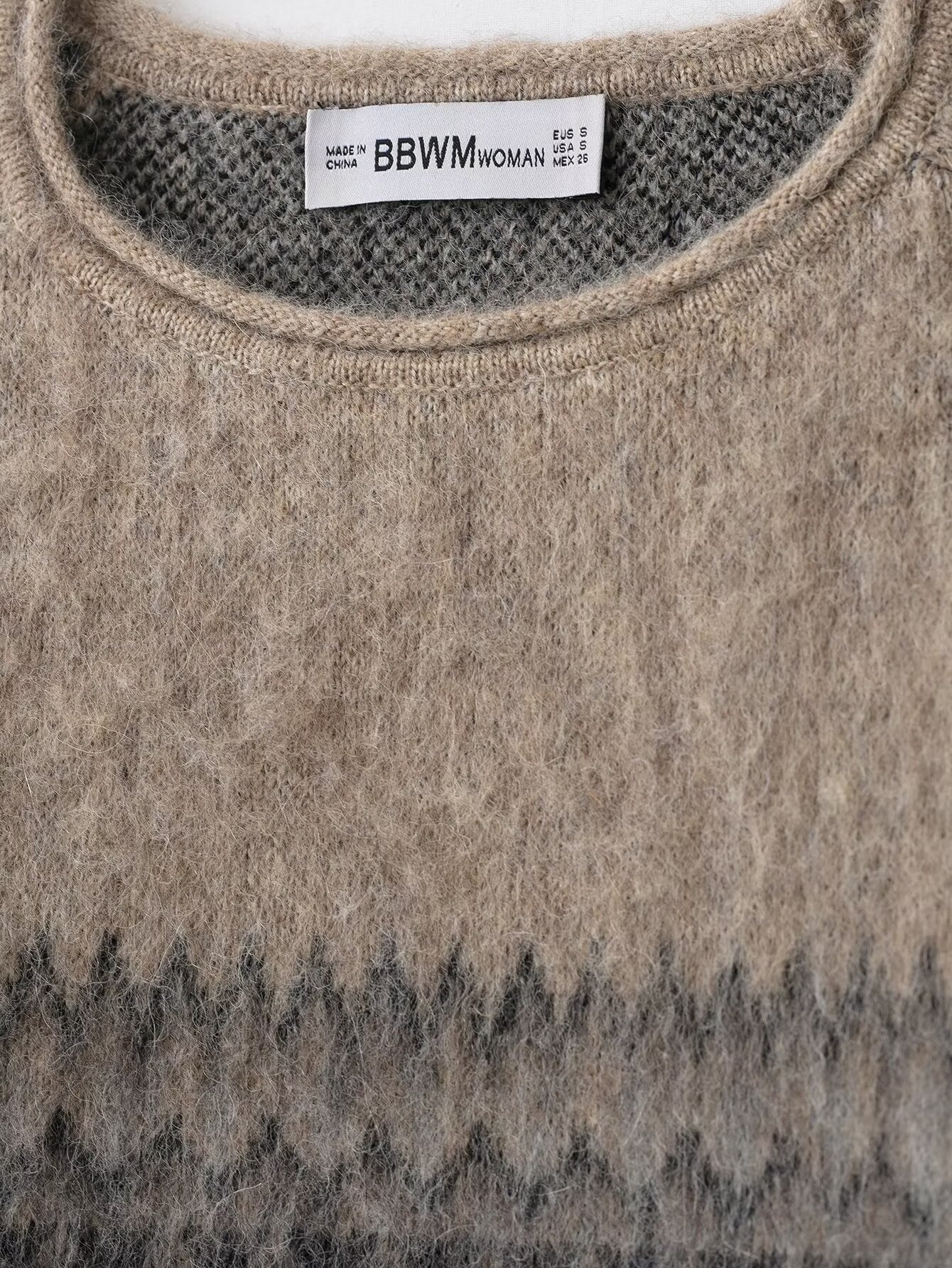 Jacquard Knitted Shirt with Brushing Effect