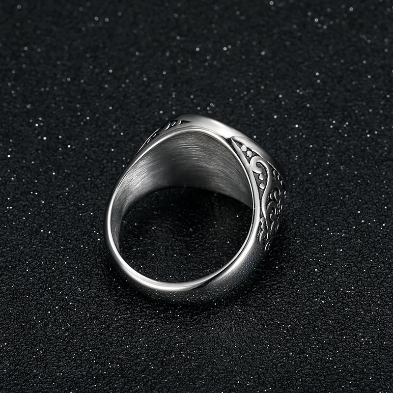 Vintage Punk Style Jewelry Titanium Steel Polishing Knife Stainless Steel Men's Ring