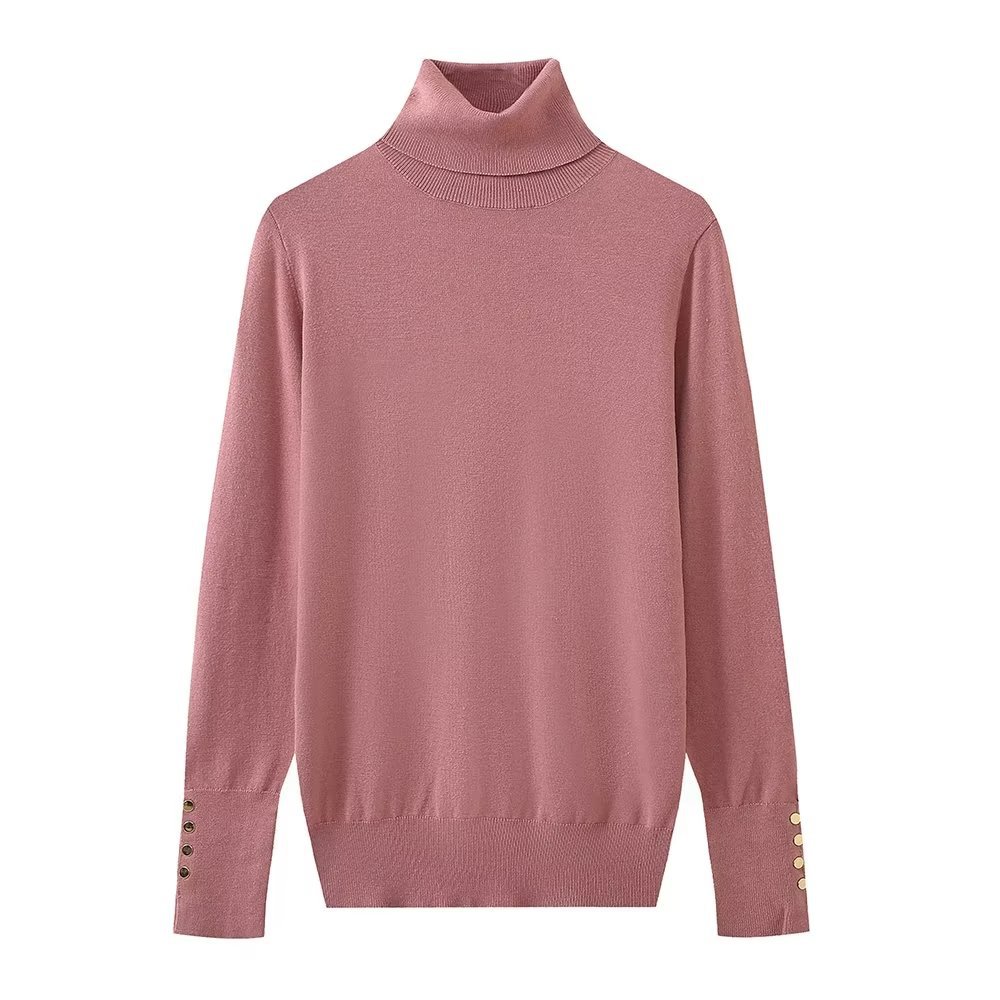 Ladies Urban High Neck Fitted Sweater