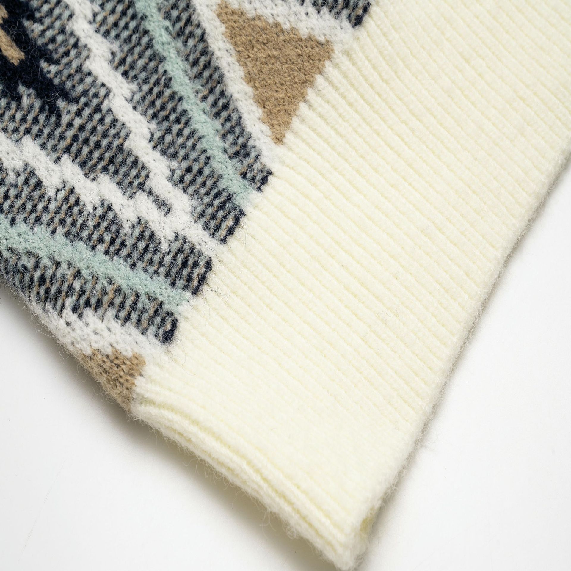 Japanese Workwear Two-Tone Oversized Crew Sweater