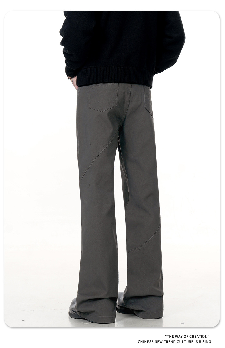 Retro Trendy Loose Fit Casual Simple Cleanfit Slimming Long Trousers