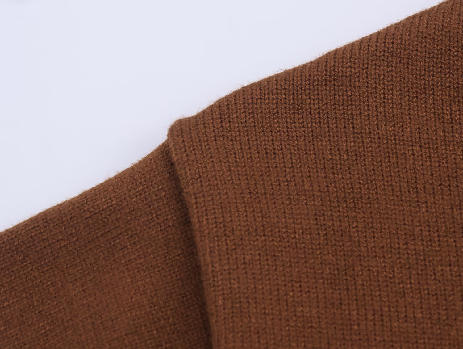 Mandarin Neck Three-Quarter Sleeve Button-Front Polyester Cardigan