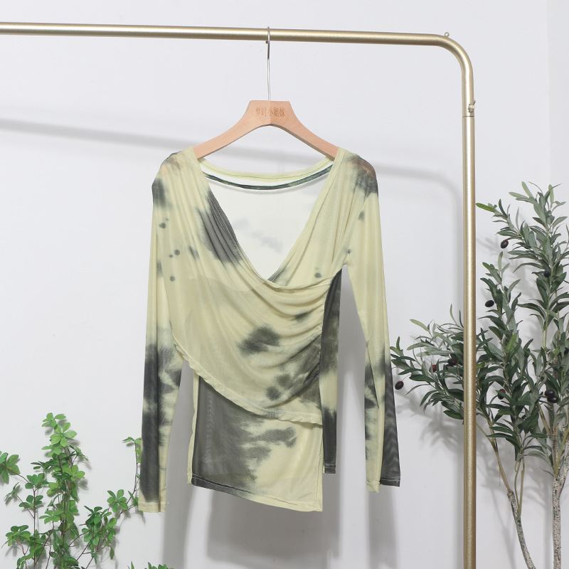 Desire Asymmetrical Long Single Sleeve Blouse