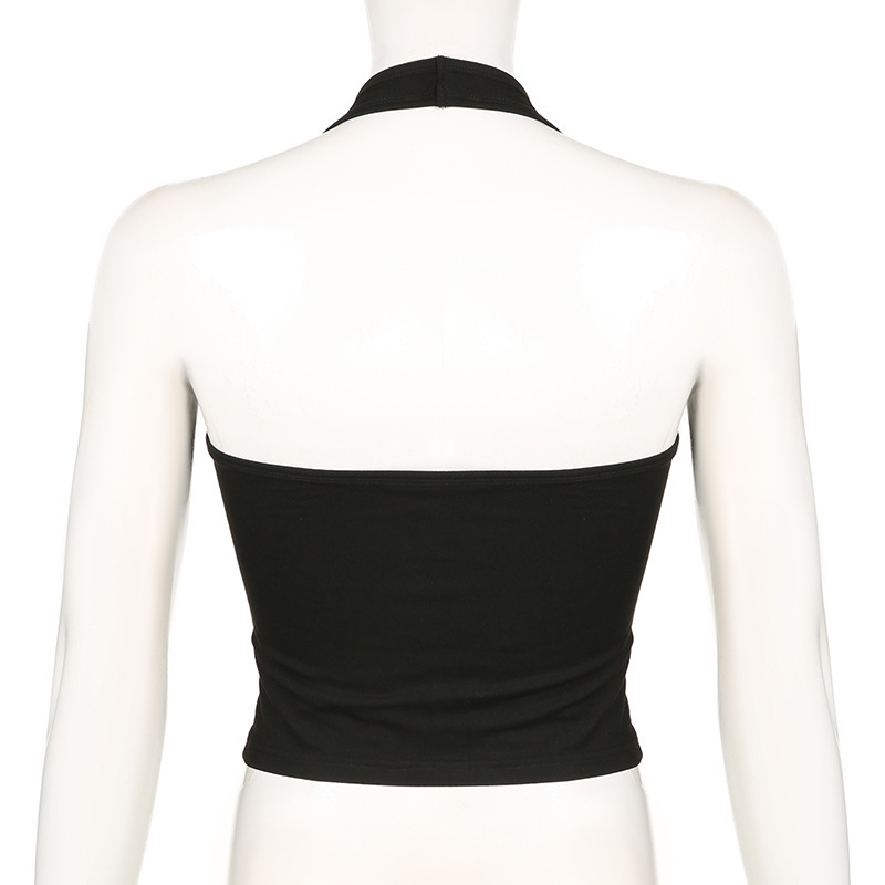 Halter Draped Body-Hugging Milk Silk Vest