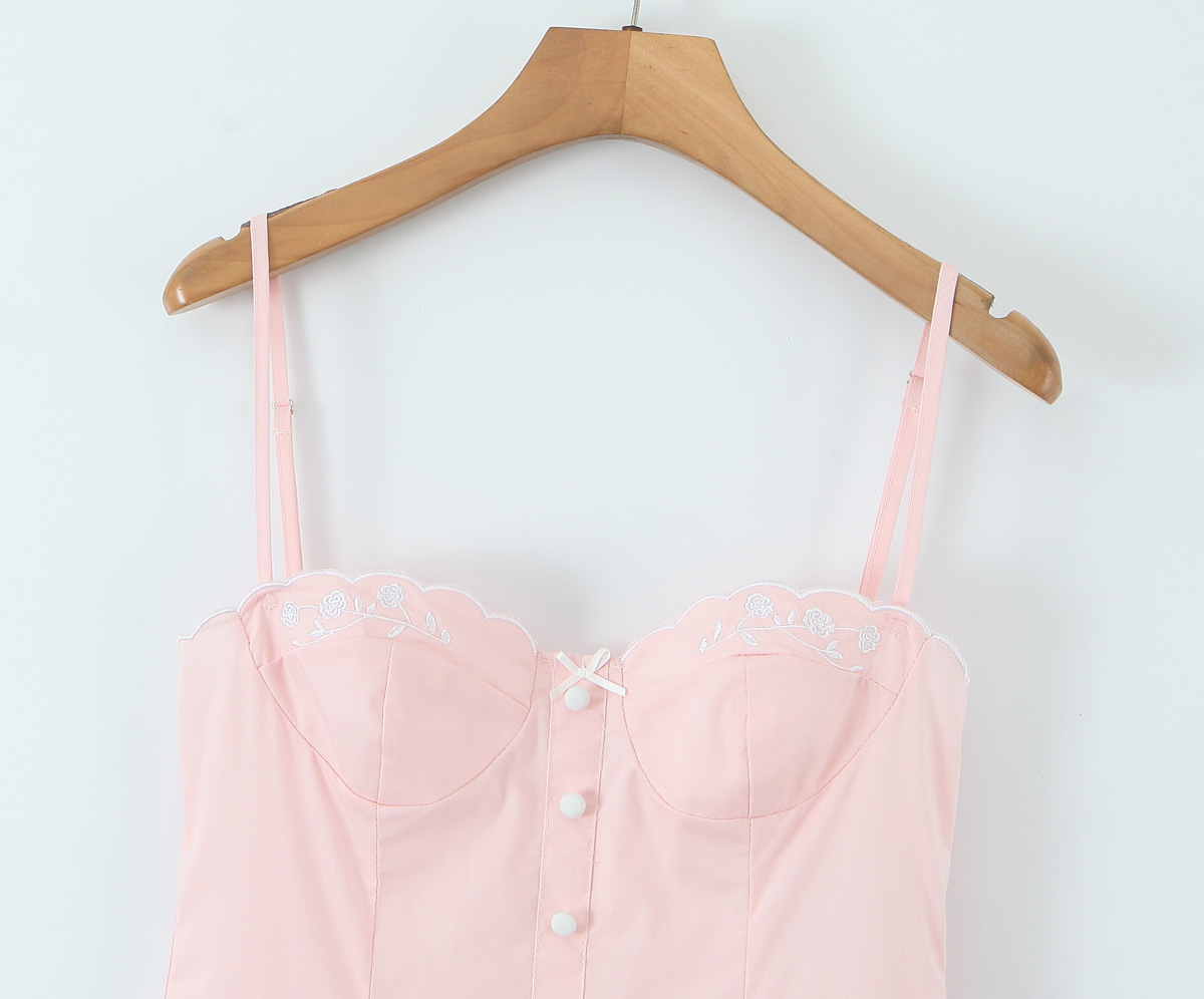 Low cut waist cinched camisole short skirt dress