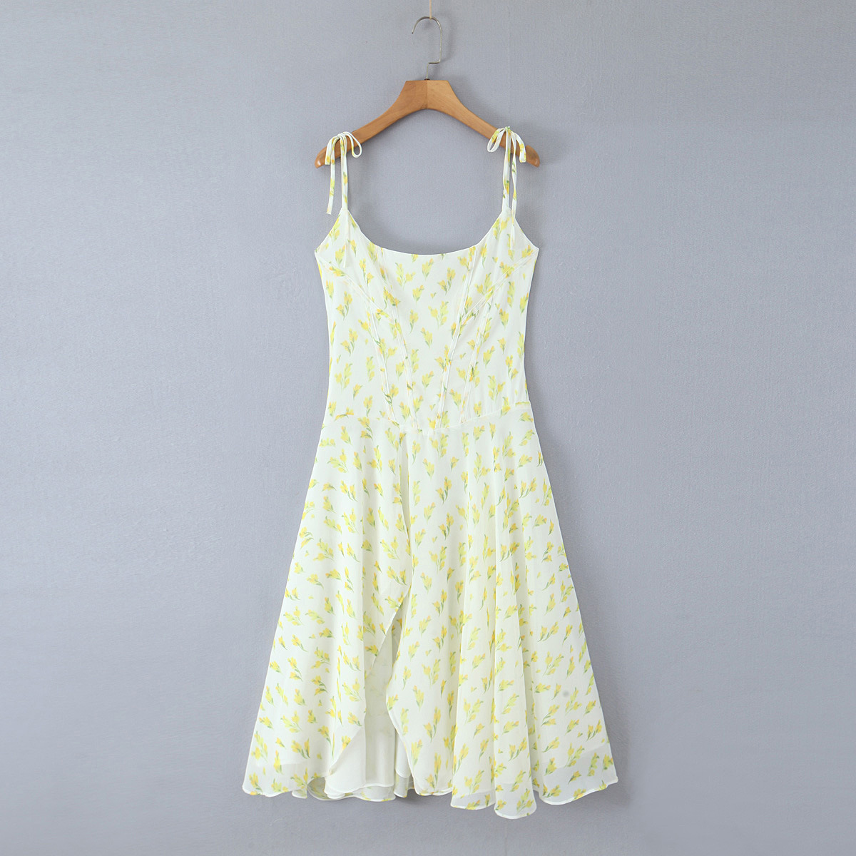 Sleeveless Breezy Crisscross Strap Blossom Print Asymmetric Dress