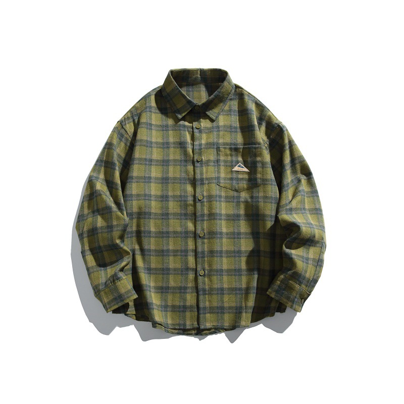 Japanese Retro Checkered Oversized Shirt