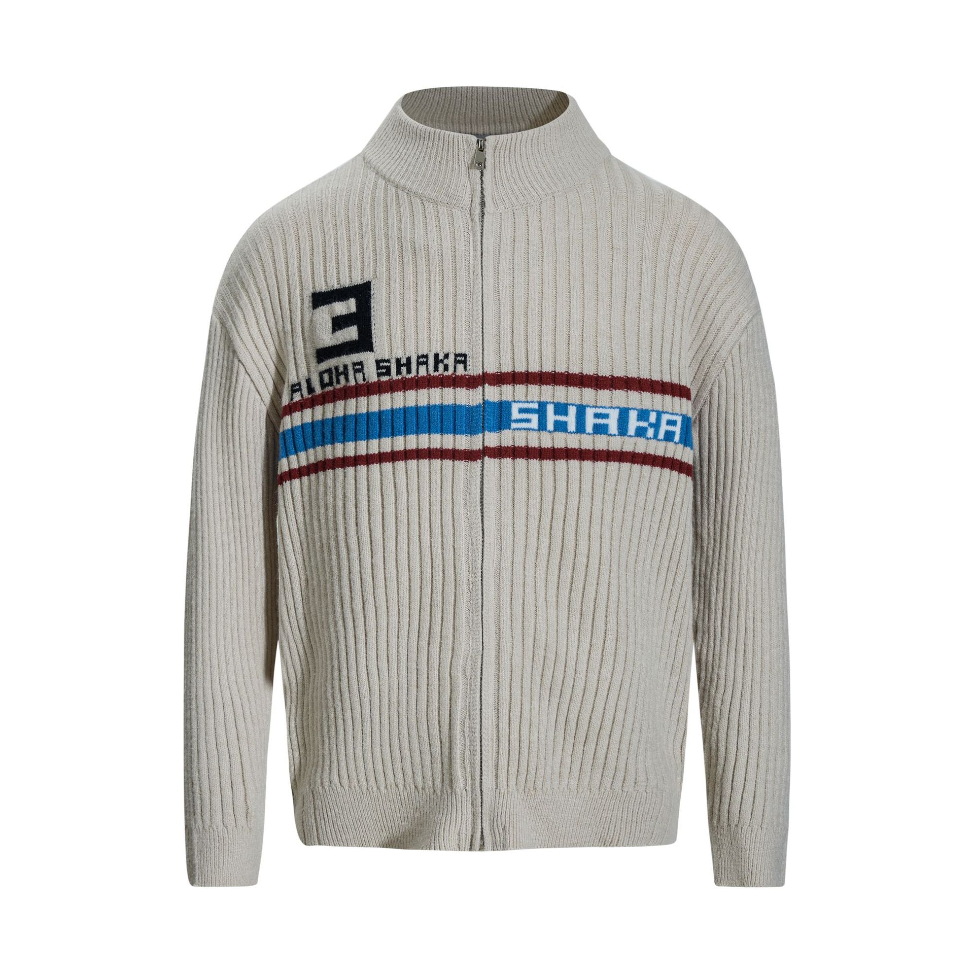 Sporty Loose Jacquard Long Sleeve Sweater