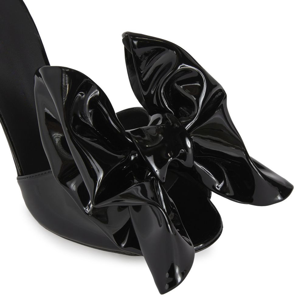 European and American Large Sized Fashionable and Luxurious Bow Tie Brown High Heel Slippers
