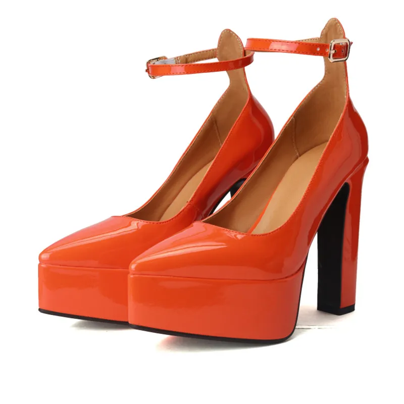 Ladies Shiny Stiletto Raised Sole Evening Shoes