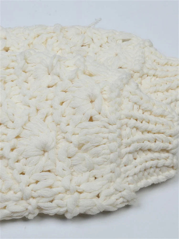 Ladies' Oversized Cutout Cotton Front Clasp Sweater