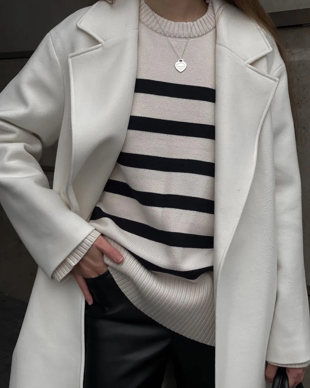 Ladies Polyester Stripe Sweater