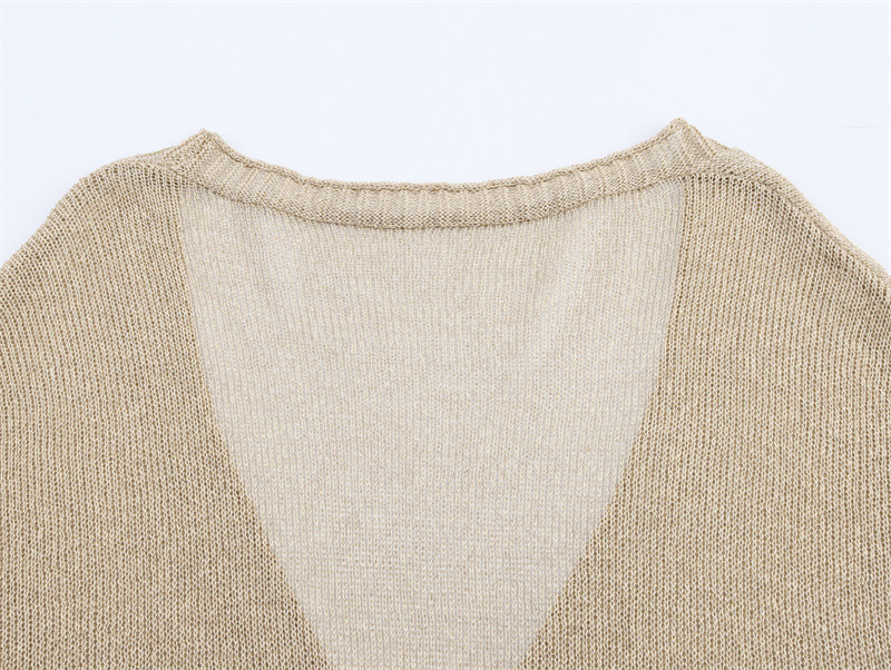 Style Women's Fashion Casual Versatile Long Sleeve Loose Single Breasted Knit Jacket