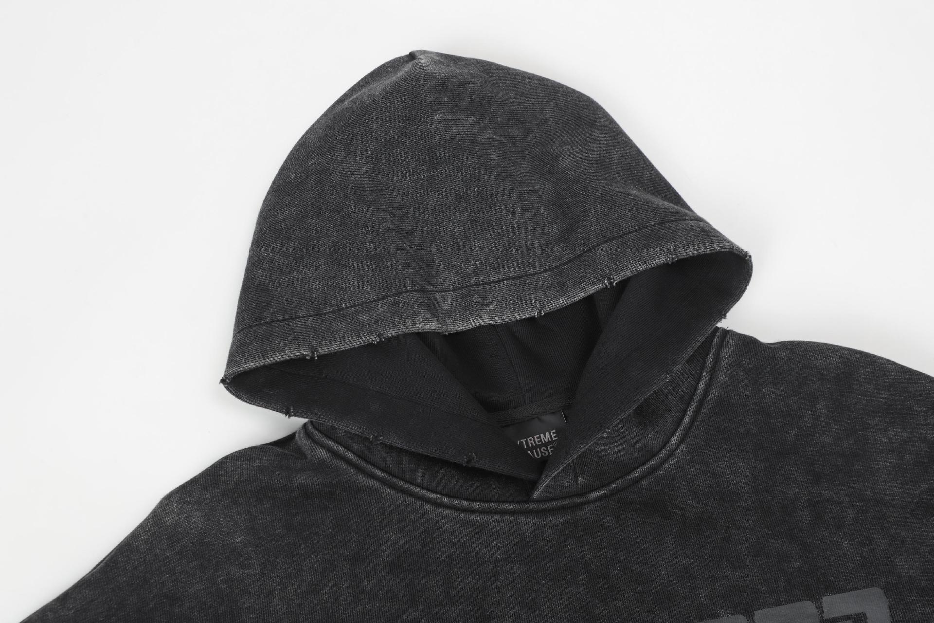 Retro Graphic Faded Cotton Polyester Hoodie