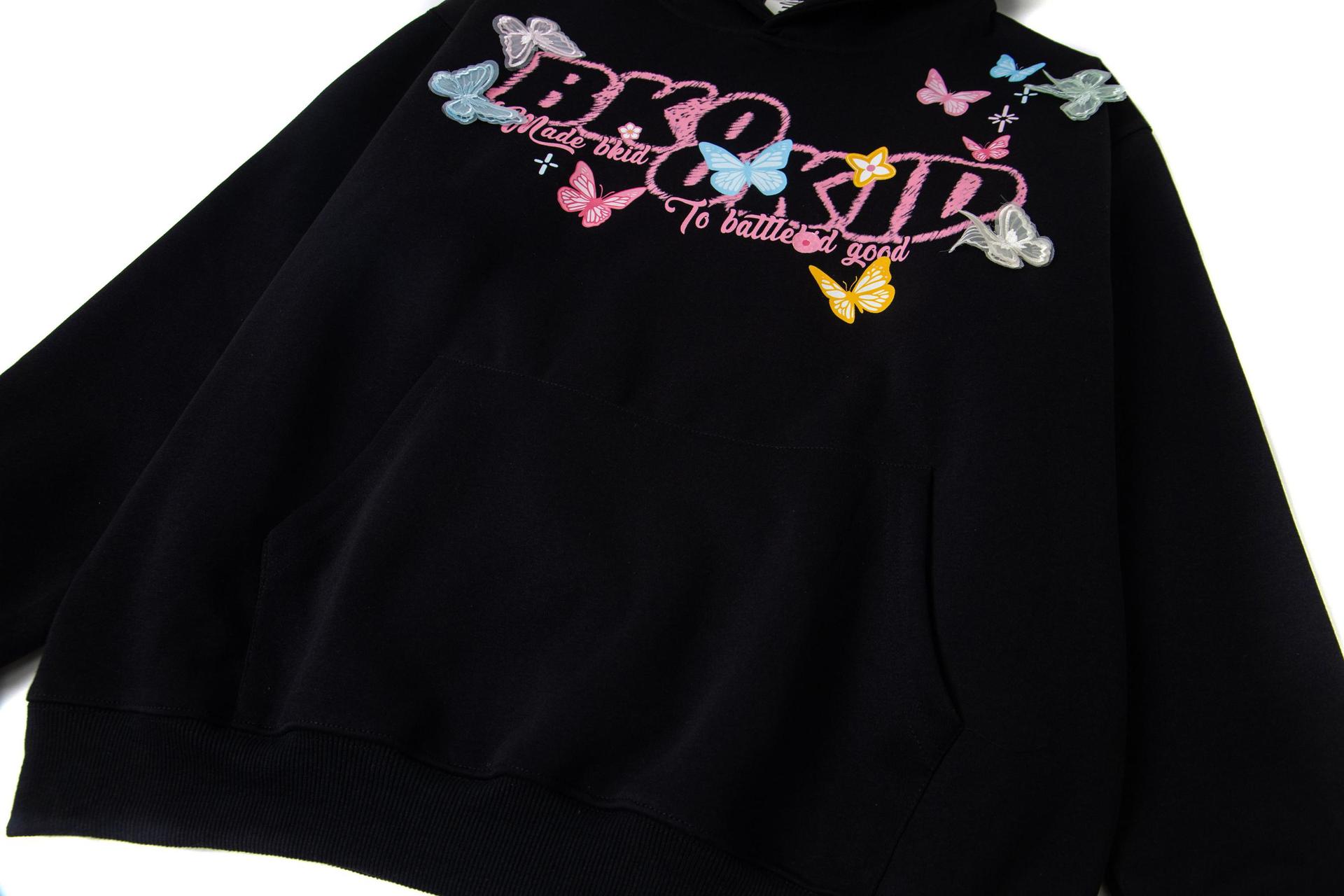 Vibrant Embossed Wing Print Hoodie