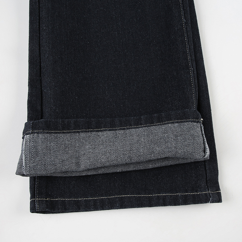Vintage letter embroidery low waist slimming flared jeans