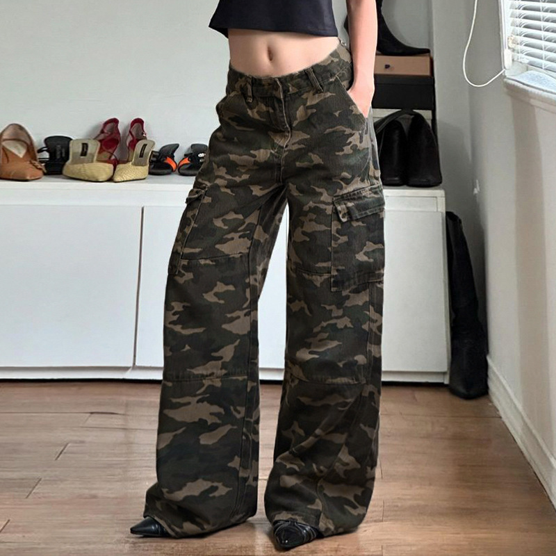 Make old camouflage workwear jeans