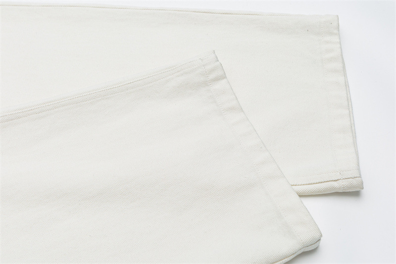 Solid Color Straight Leg Regular Waist Button Casual Regular Fit