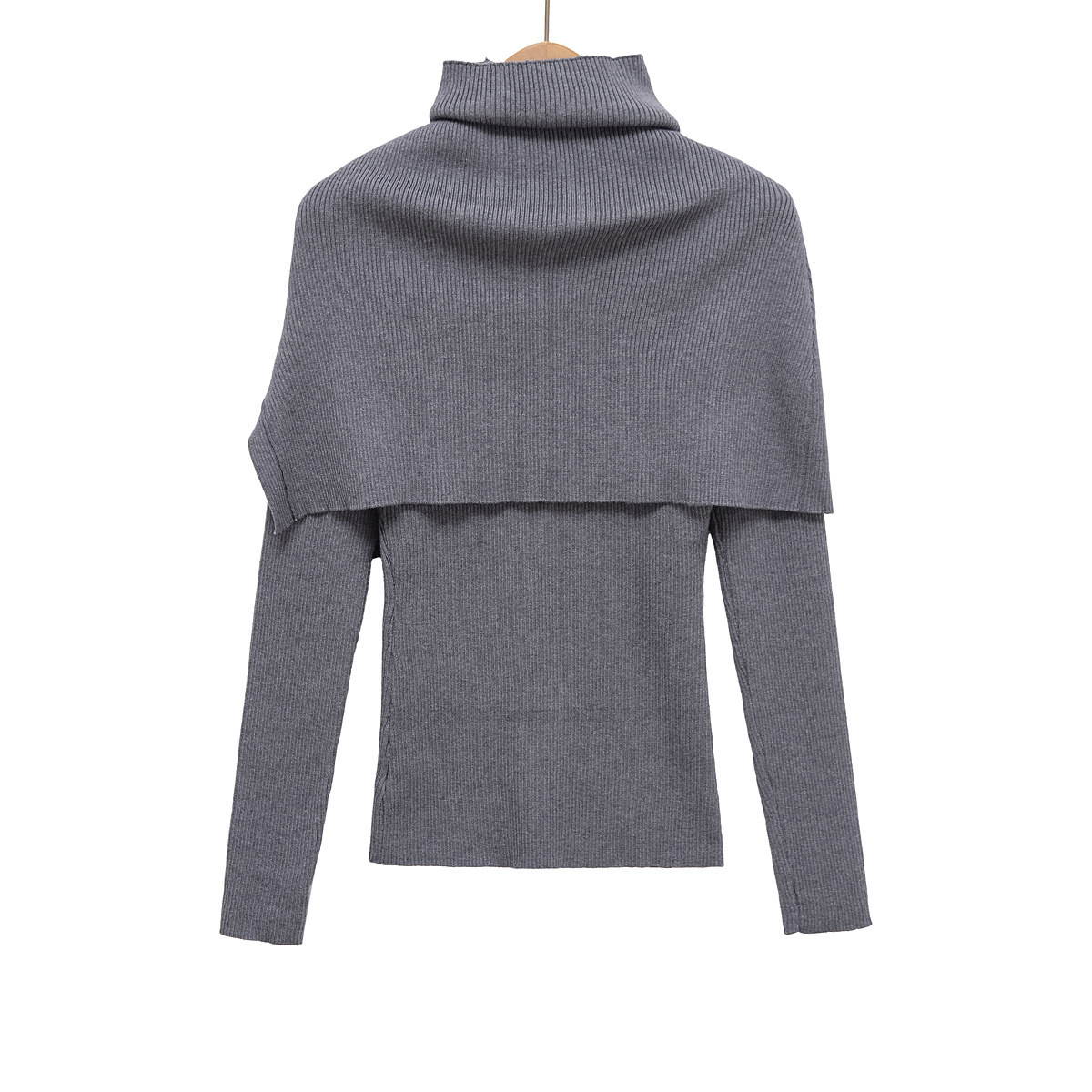 Turtleneck Cardigan and Full Sleeve Sweater Ensemble