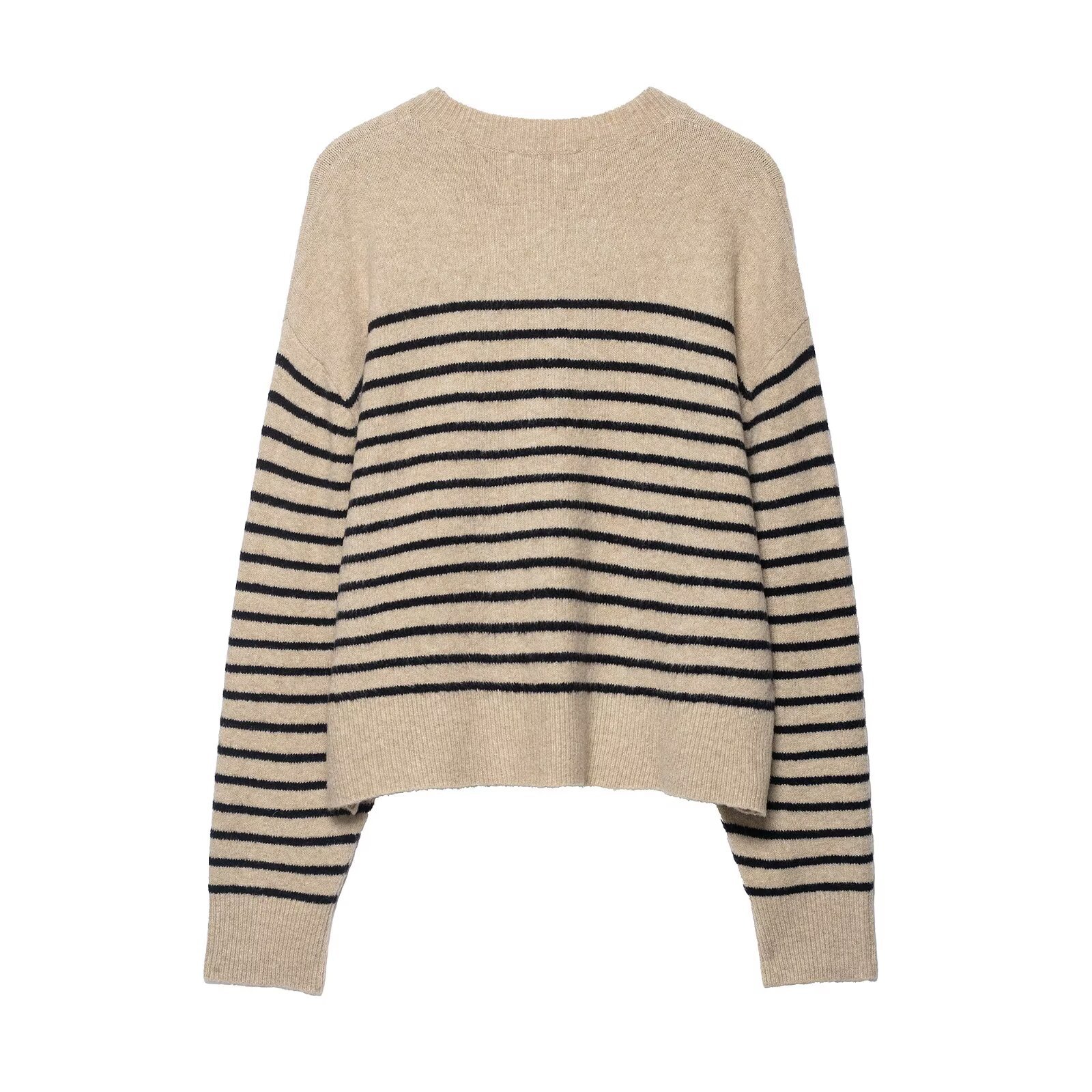 Front Placket Polyester Long Sleeve Sweaters