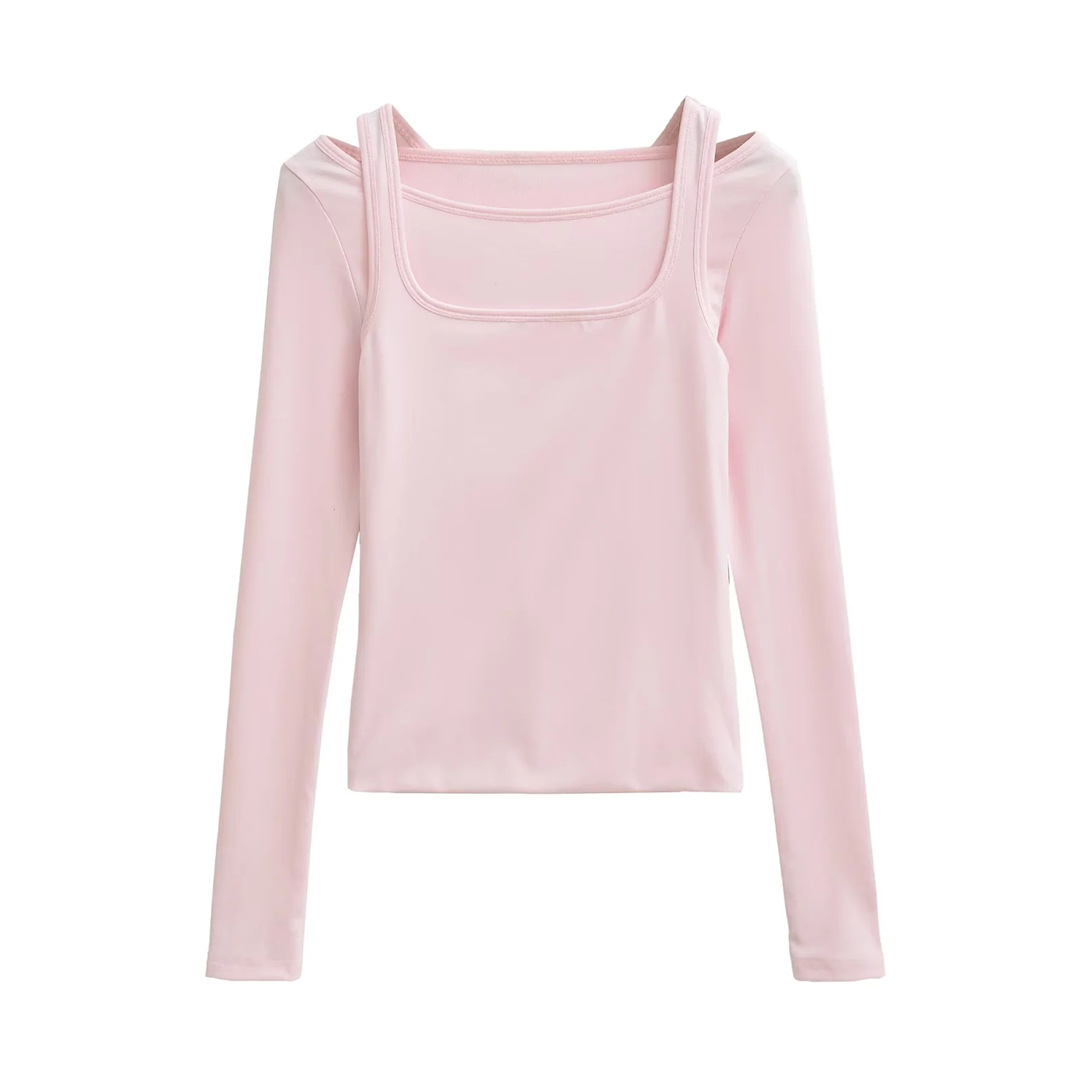 Ladies Sensual Bodycon Solid Long Sleeve Tee