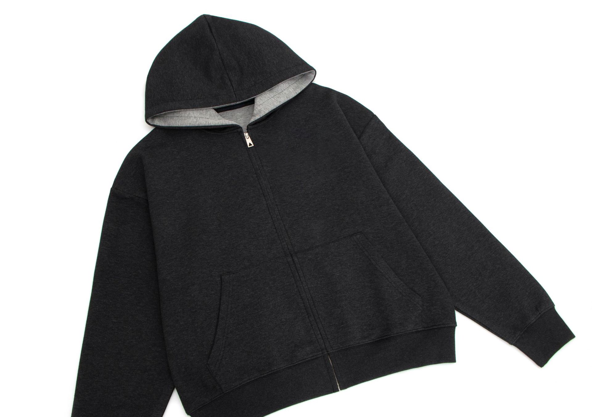 Cotton Solid Long Sleeve Hood Zip Street Sweatshirt