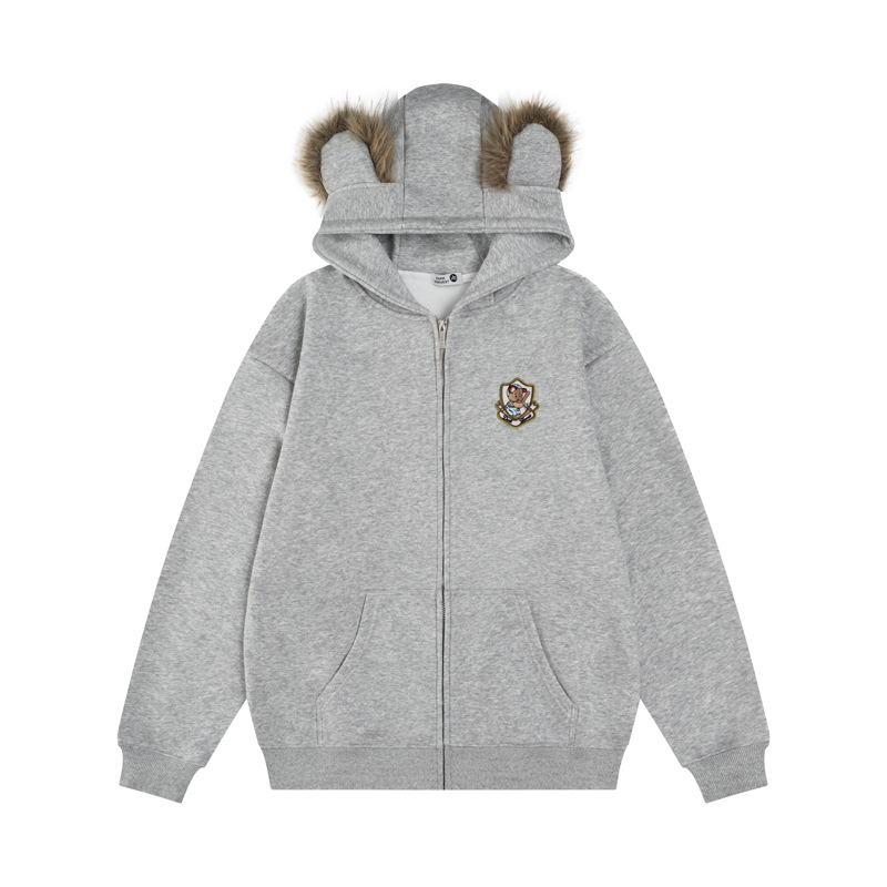 Oversized Streetwear Teddy Letter Print Cotton Hoodie