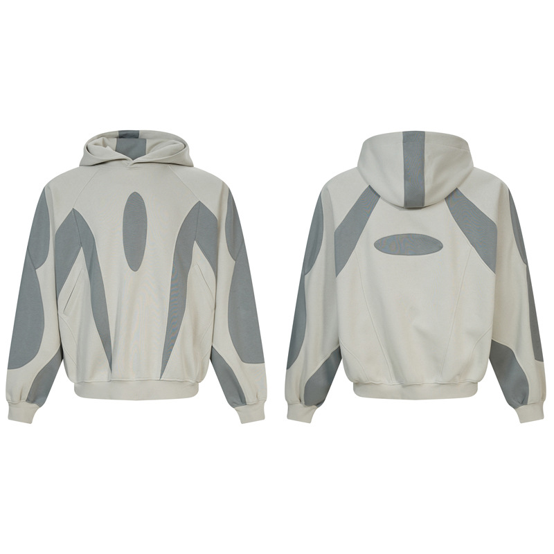Oversized Cotton Contrast Panel Hoodie