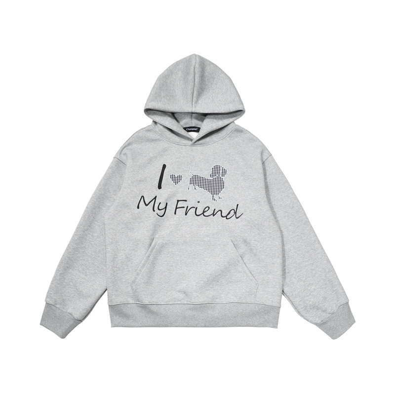 Matching Retro Alphabet Patch Hoodie
