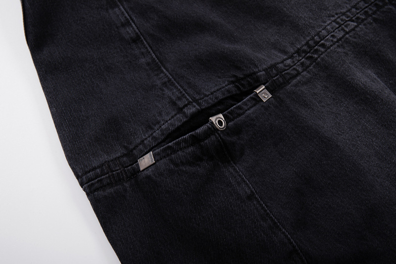 Streetwear Style Hip Hop Trendy Casual Black Knife Pants Ins Autumn Vintage Washed Loose Jeans