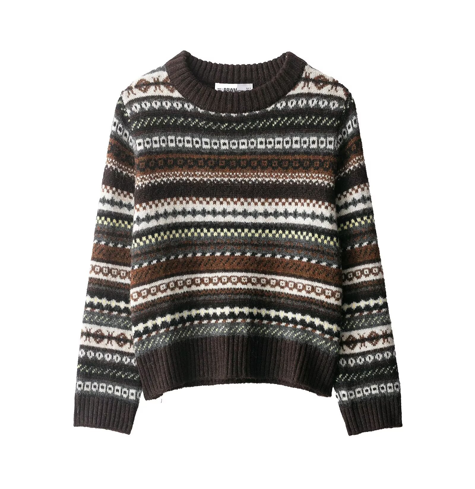 Floral Print Long Sleeve Crew Sweater