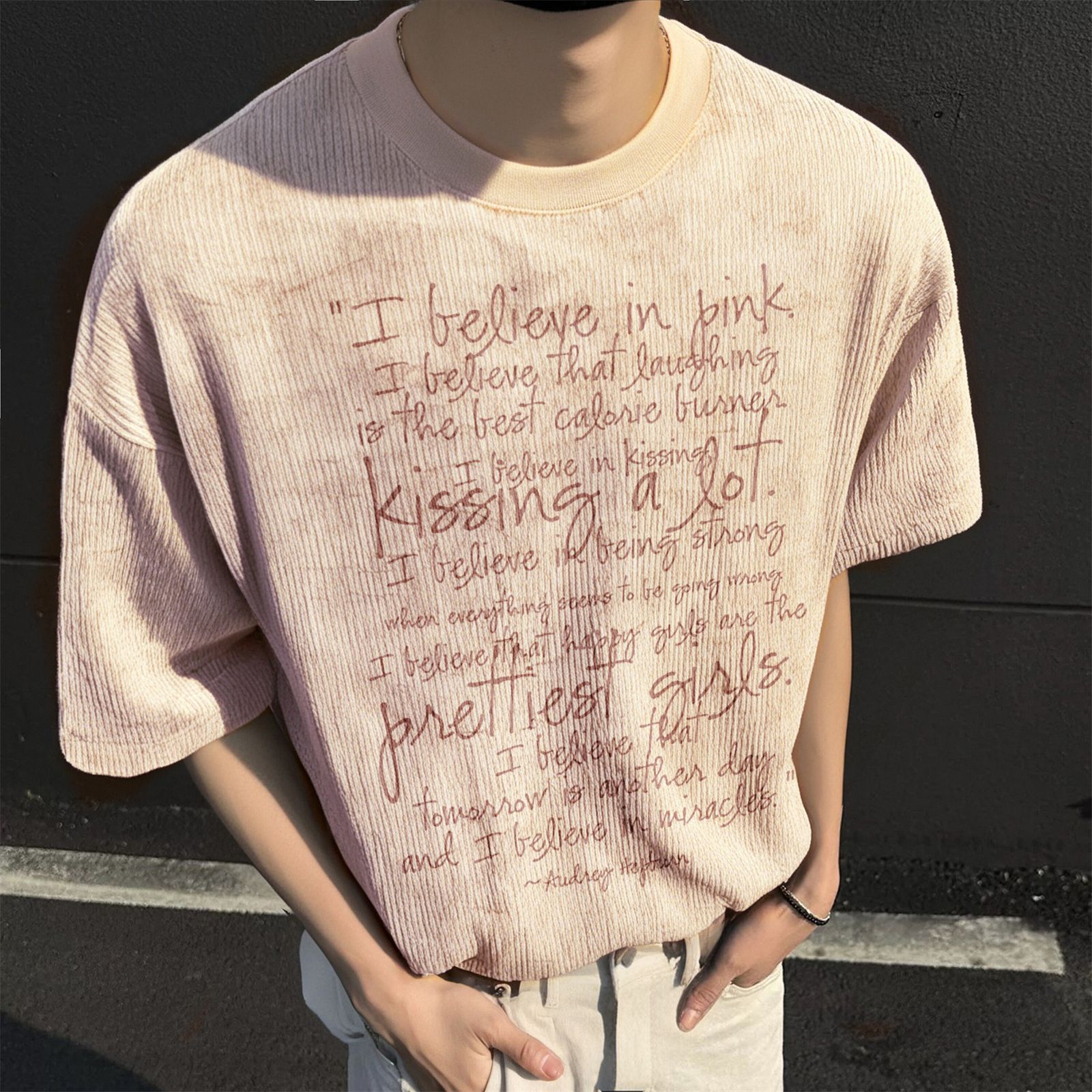 Polyester Round Neck Numeric Loose Fit T-Shirt