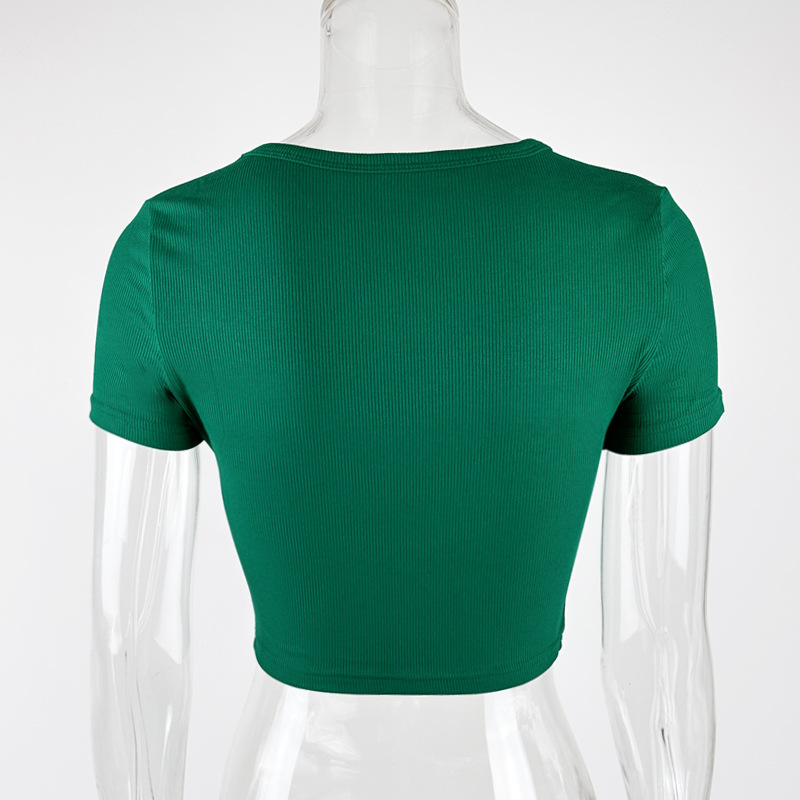 Sexy V-neck short sleeved top