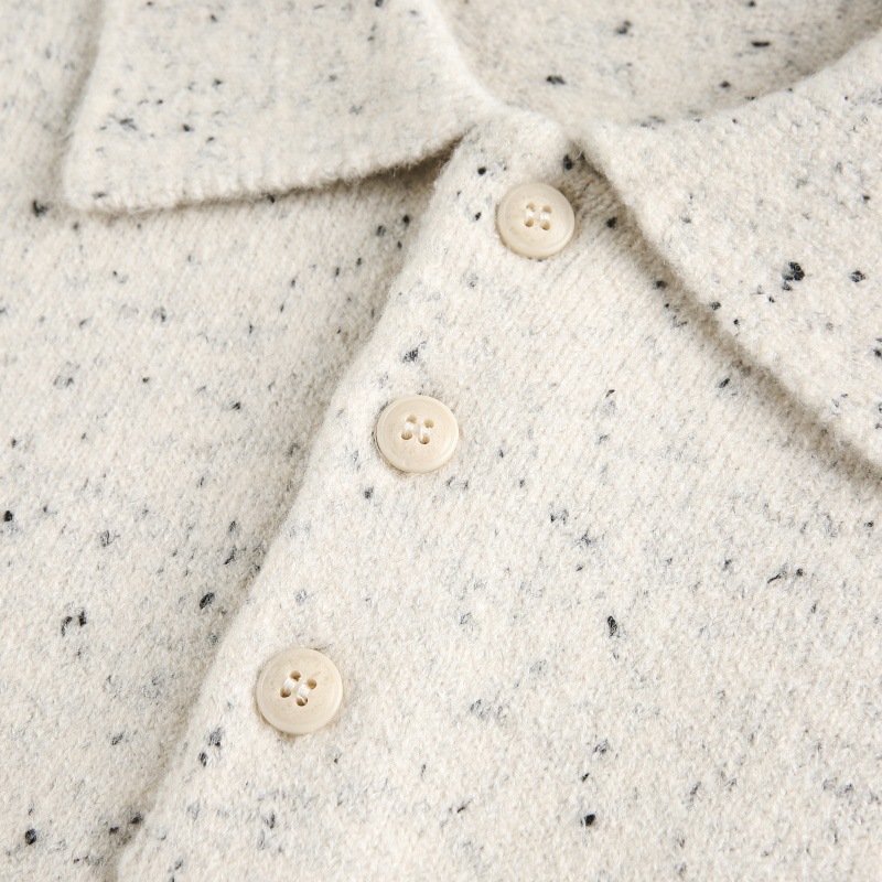 Oversized Japanese Workwear Polyester Clasp Neck Sweater