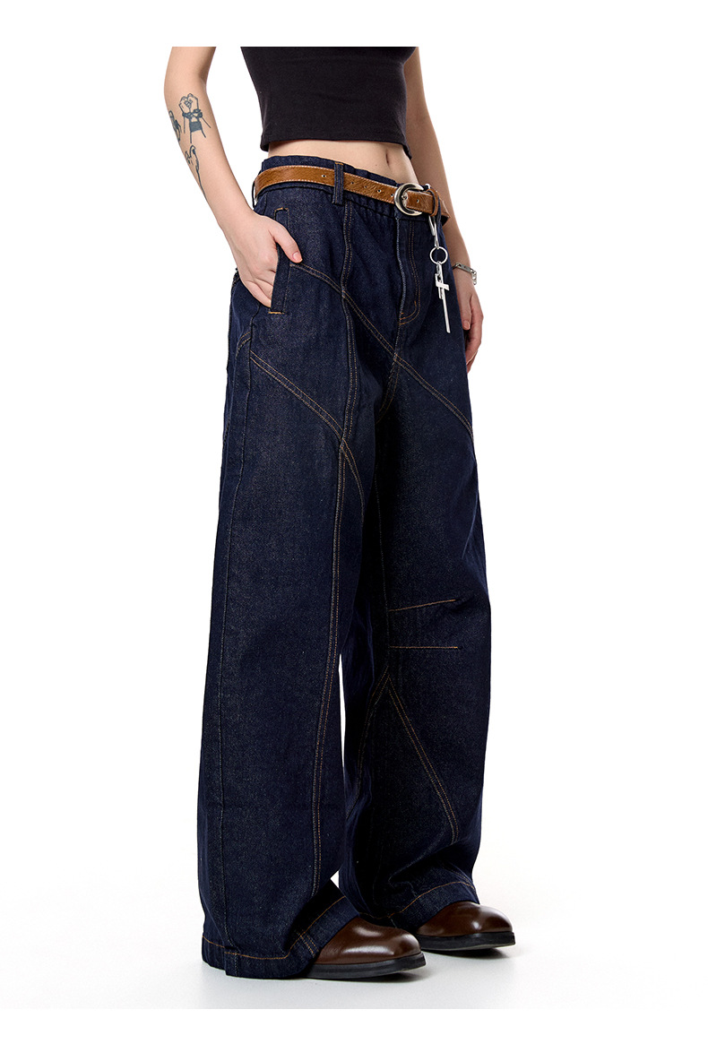 Jeans High-Waisted Commuter Loose Wide-Leg Long Pants Unisex