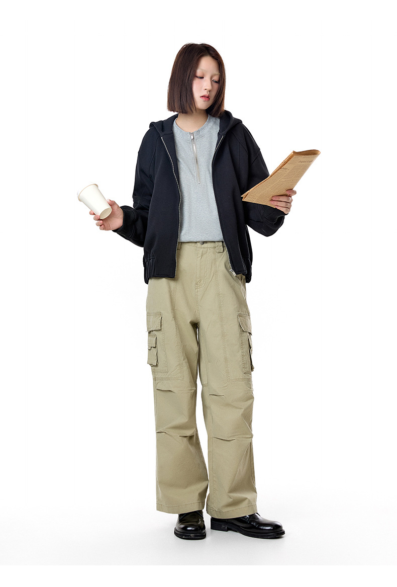 Loose Fit Cotton Blend Long Sleeve Hoodie