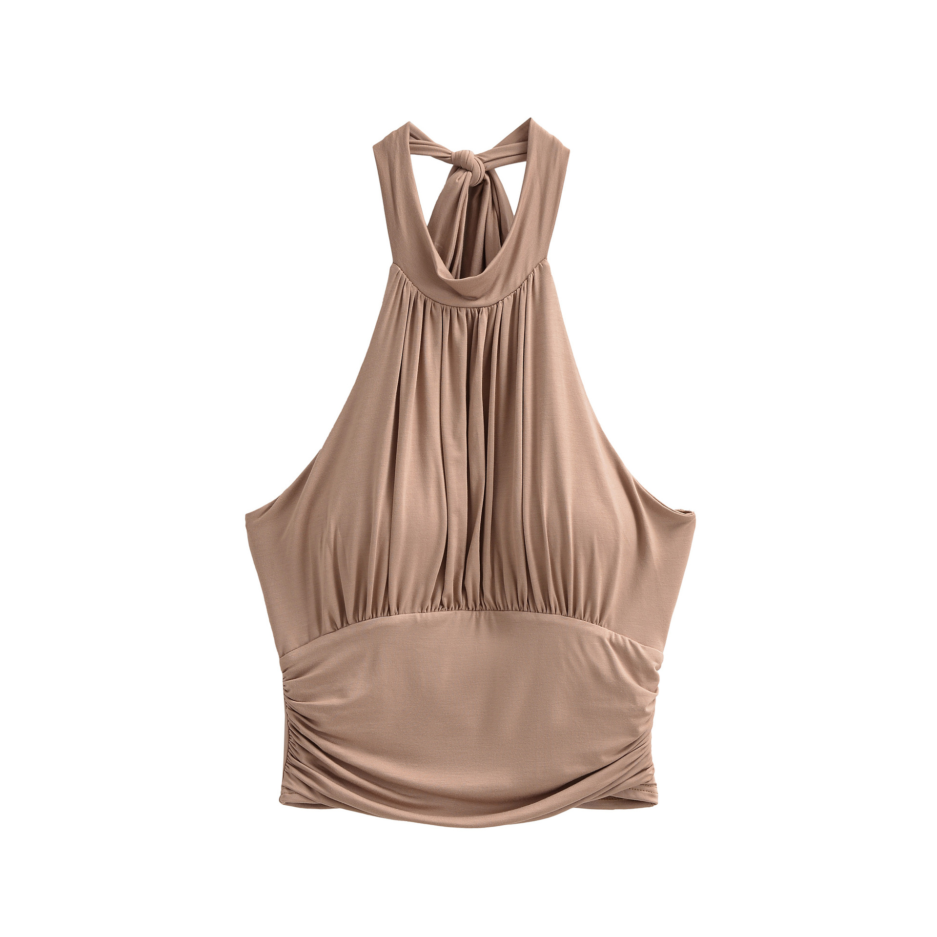 Neck strap waist cinching top vest