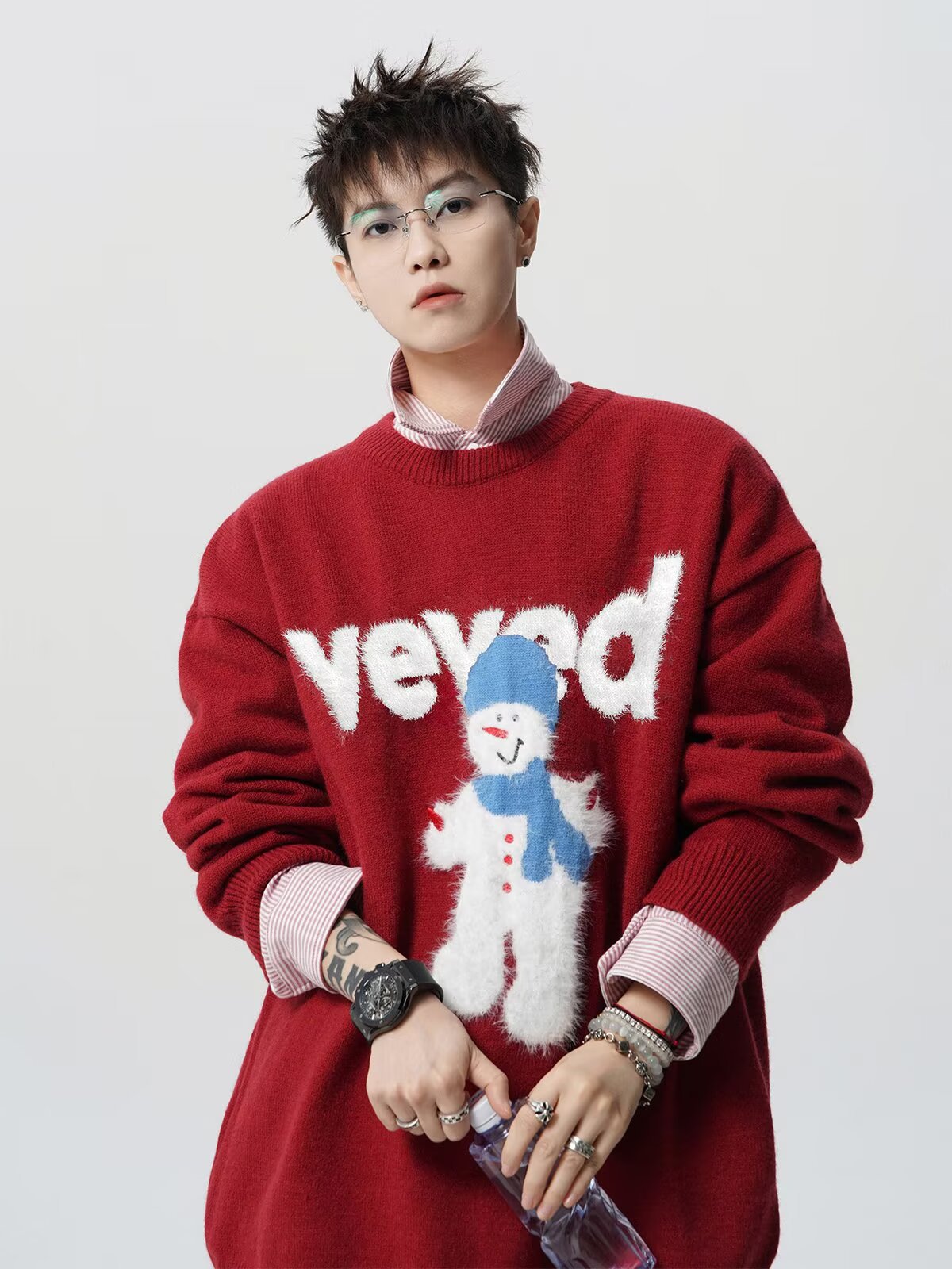 Holiday Frosty Alphabet Jacquard Sweater