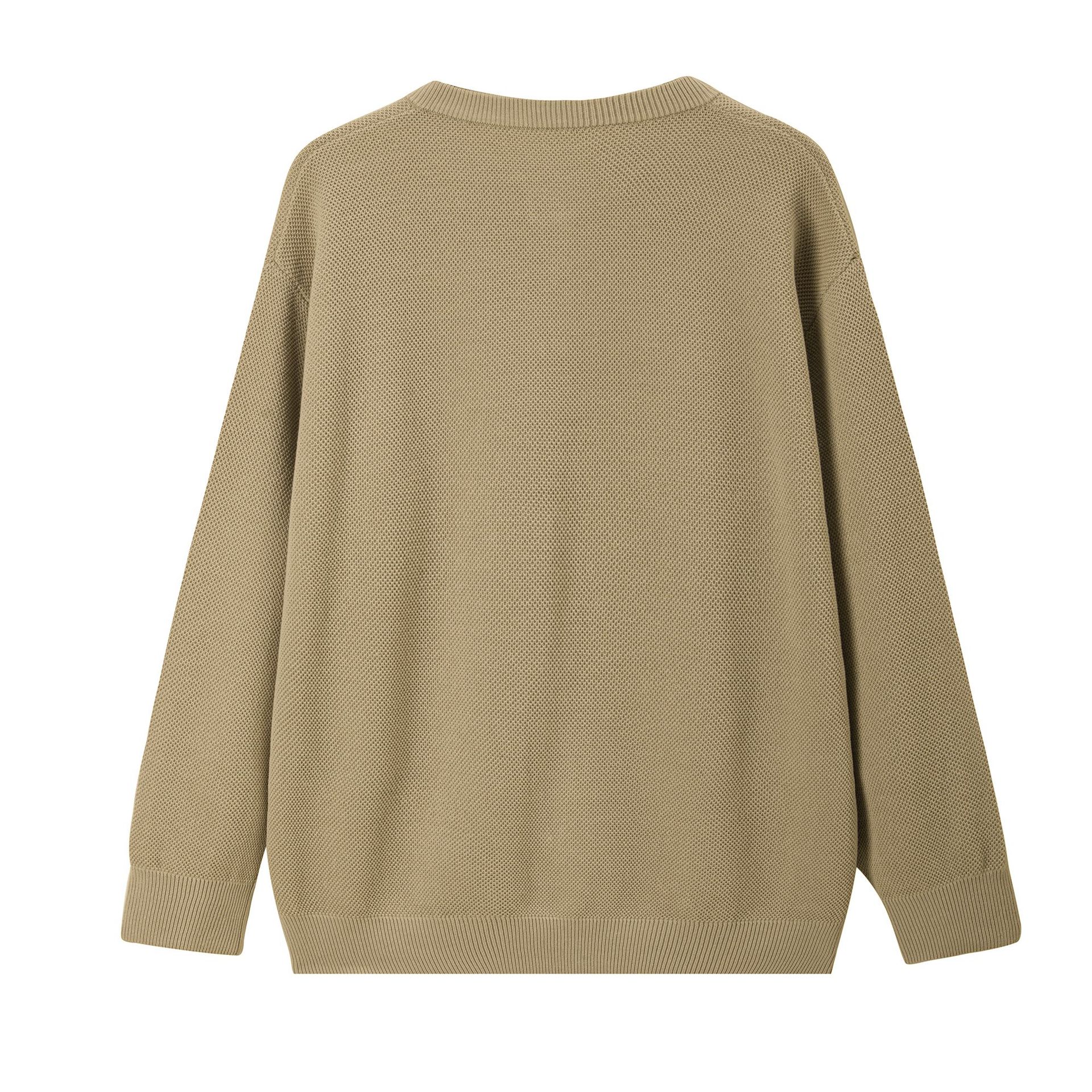 Relaxed Fit Crew Collar Cardi