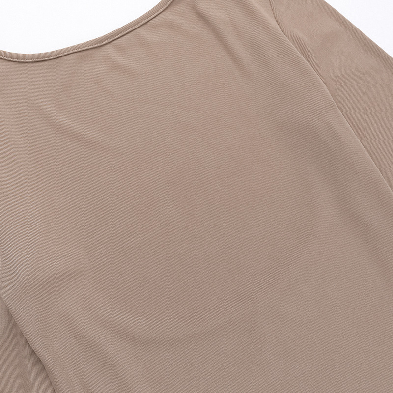 Long Sleeve Round Neck Polyester Dress