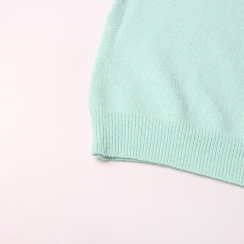 Ladies Oversized Crew Contrast Knit Sweater Polyester