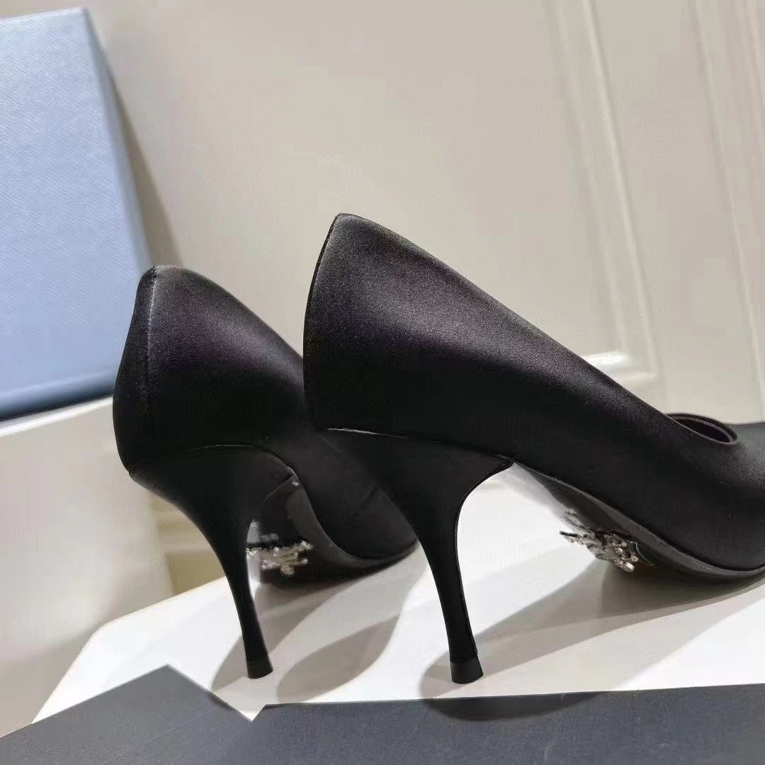 Luxury Brand Women Super High Heel Shoes Elegant Pointy Toe Ladies Satin Basic Shoes Summer Party Banquet Dress Shoes Women