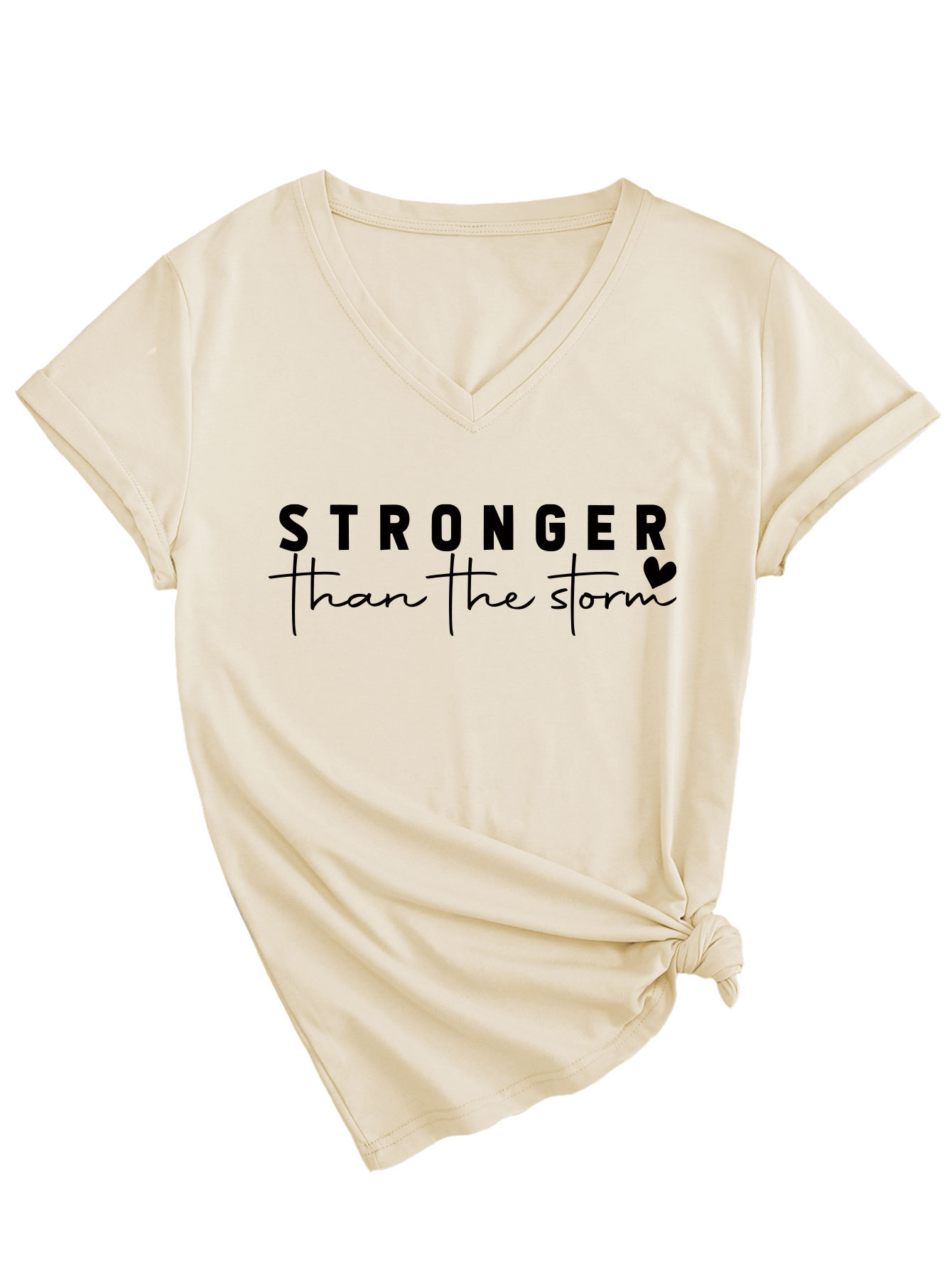 Geometric Print Plunge Front Ladies Tee