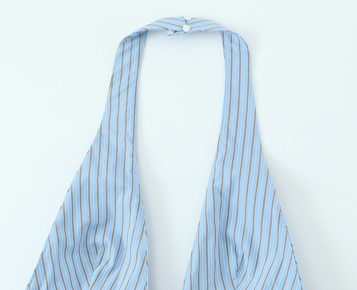 Open Rear Tie Stripe Cami