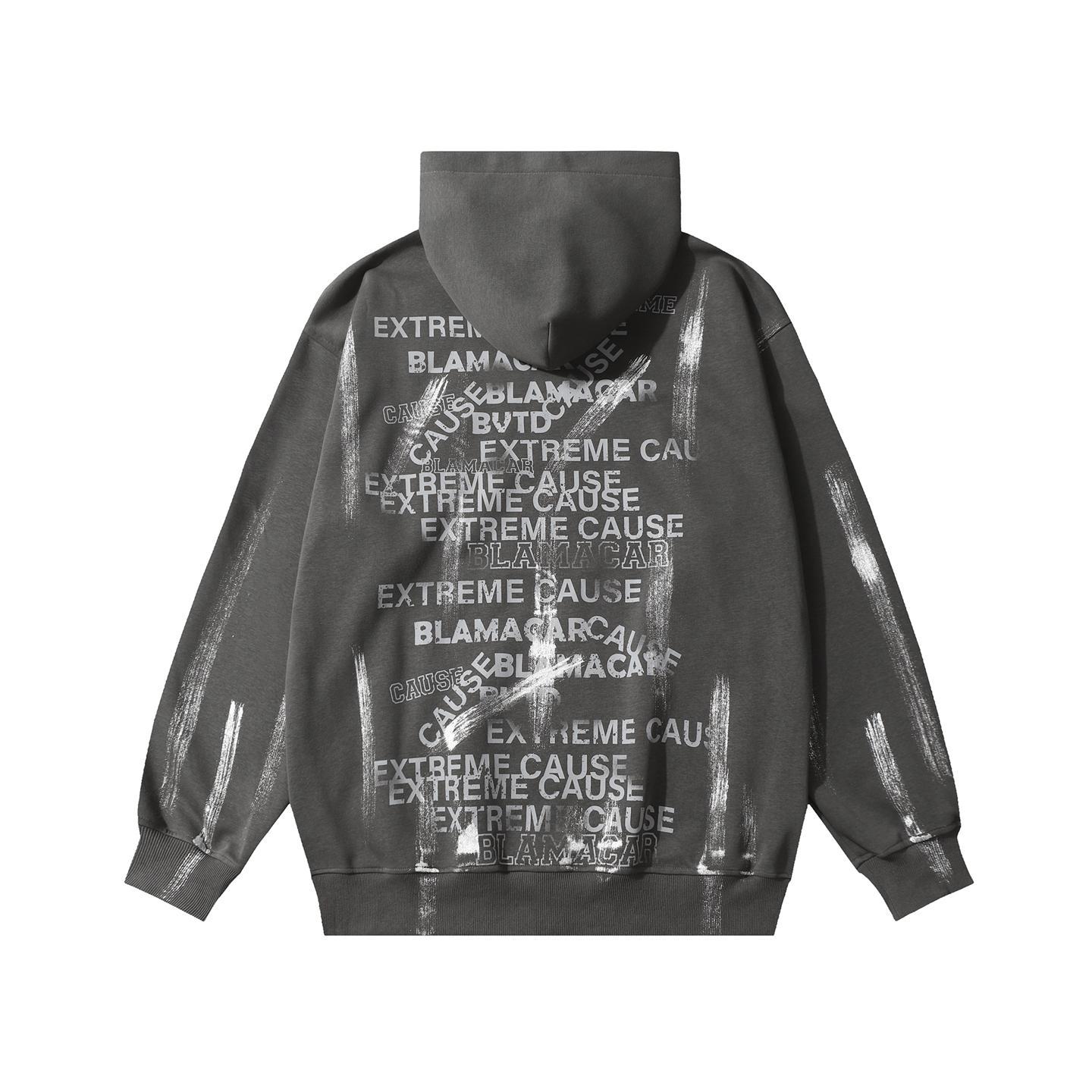 Distressed Typography Hoodie