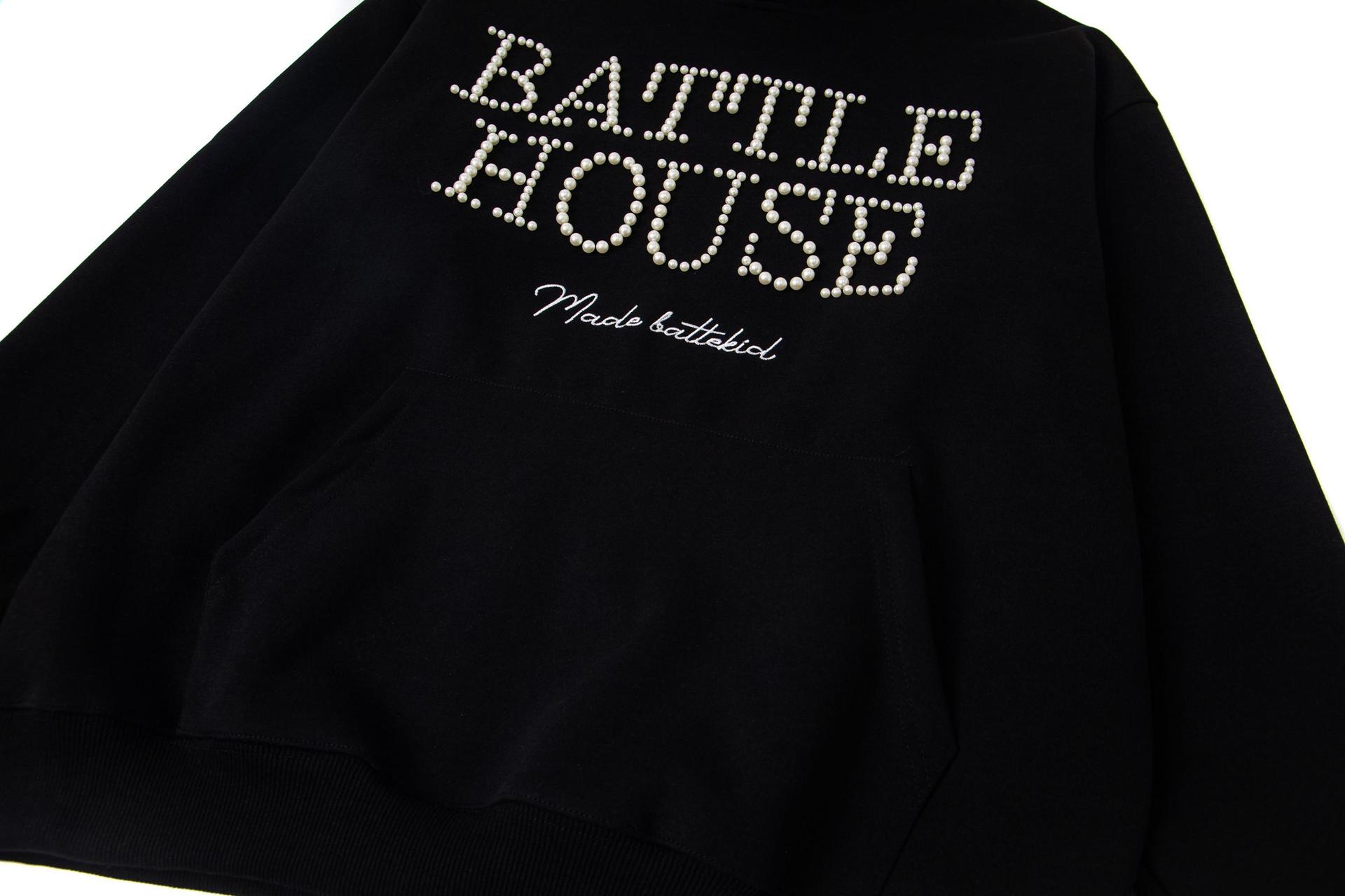 Cotton Urban Alphabet Beaded Hoodie