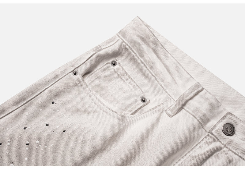 Washed Distressed Oversized Straight Leg Jeans